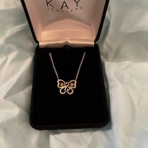 Good and diamond butterfly necklace